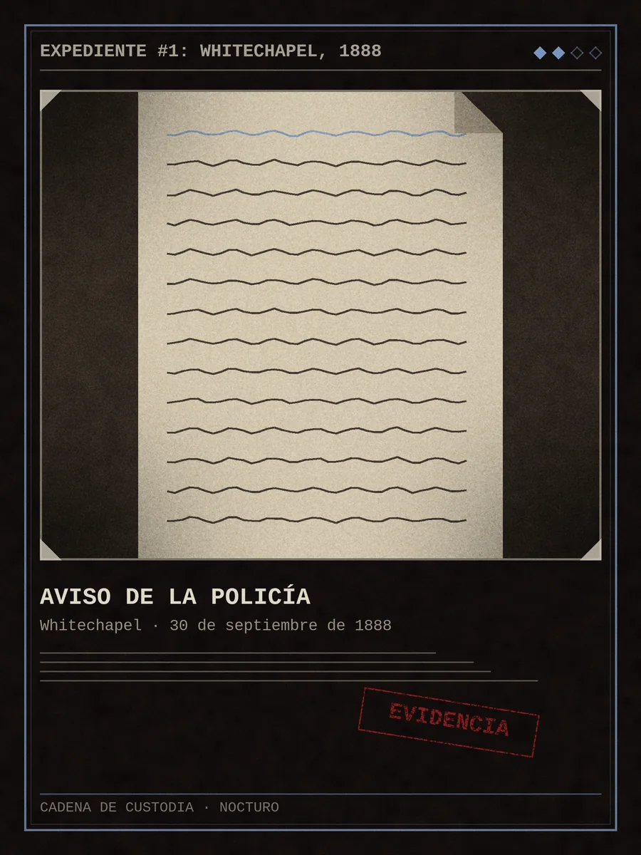 Carta de evidencia: Aviso de la Policía