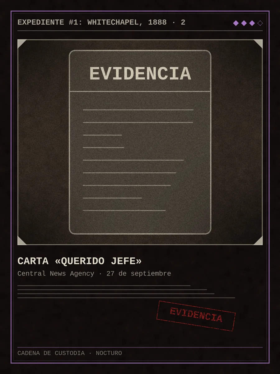 Carta de evidencia: Carta «Querido Jefe»